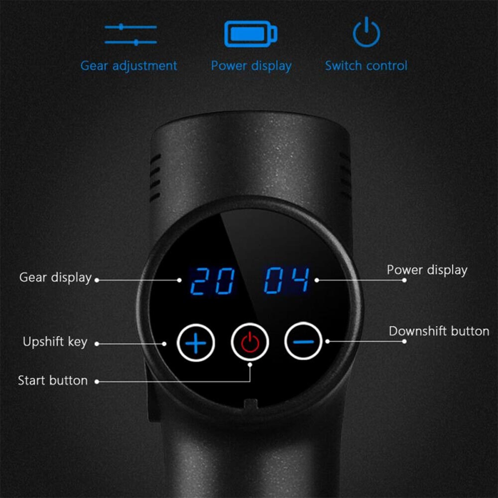 4-in-1 LCD Electric Massage Gun Black - Image 2