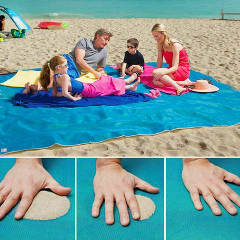 Sand Free Beach Mat 2 x 2m Blue - Image 3