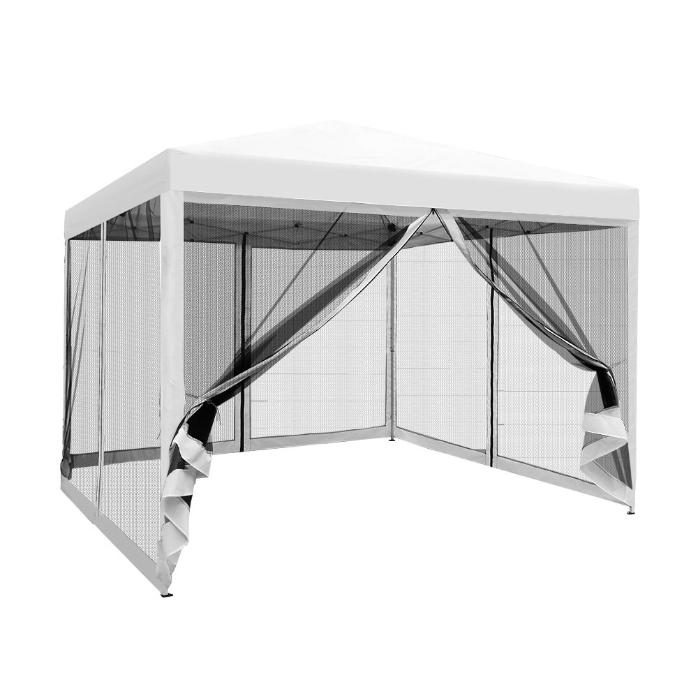 White 3x3 Event Marquee 4 Panels Mesh Flyscreen